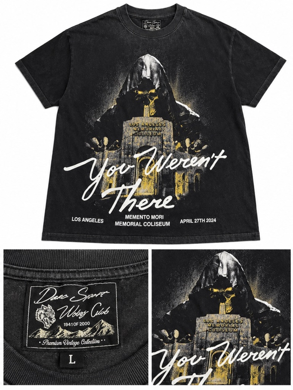 Darc Sport Black 'You Weren't There' Graphic Tee with Yellow Accents